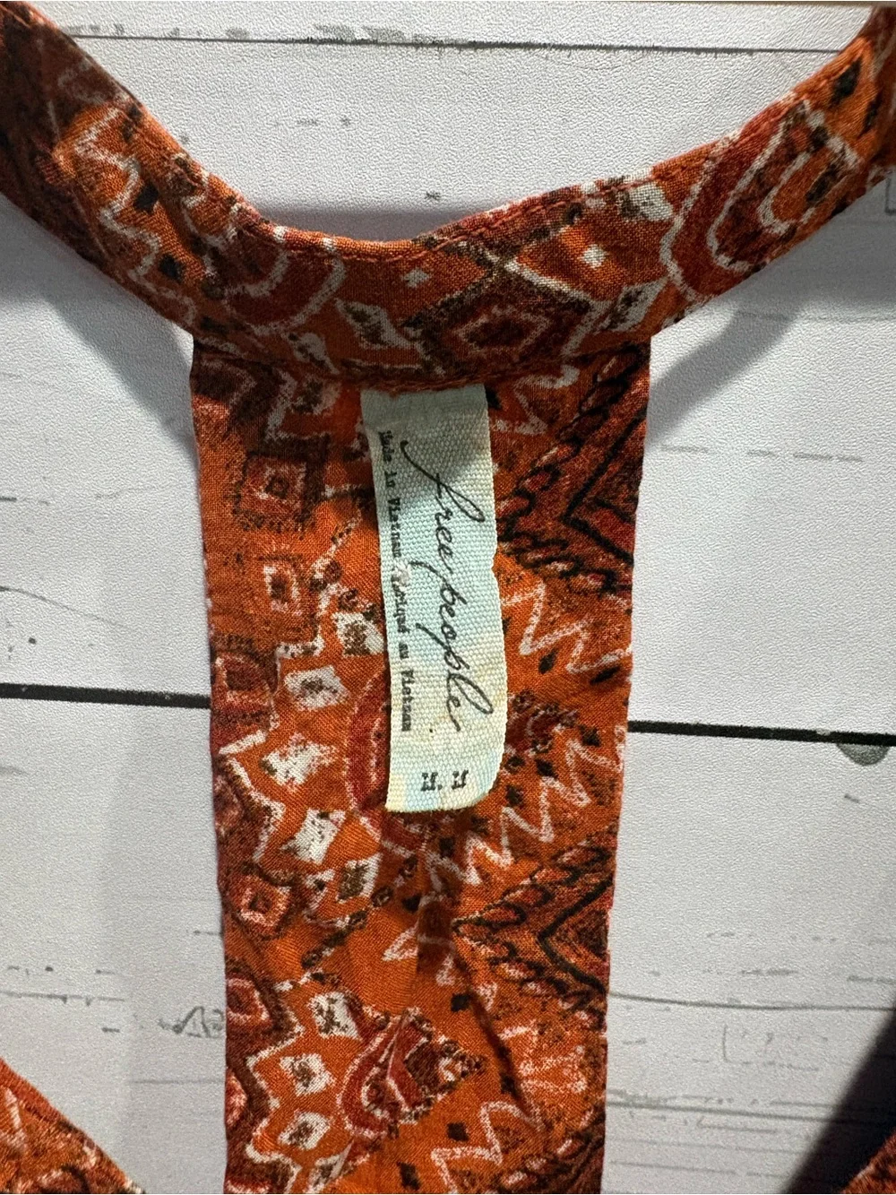 Free People Sundown Orange Geometric Print Babydoll Tunic / Mini Dress
